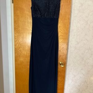 Alex Evenings Black Sleeveless Sweetheart Maxi Gown